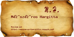 Mészáros Hargitta névjegykártya